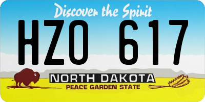 ND license plate HZO617