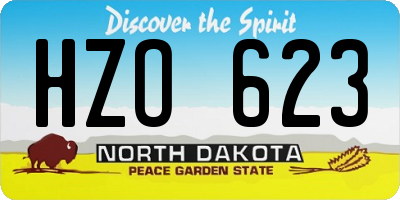 ND license plate HZO623