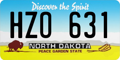 ND license plate HZO631