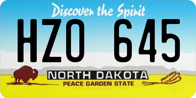 ND license plate HZO645