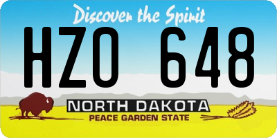 ND license plate HZO648