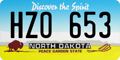 ND license plate HZO653