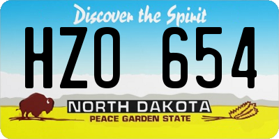 ND license plate HZO654
