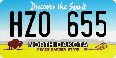 ND license plate HZO655