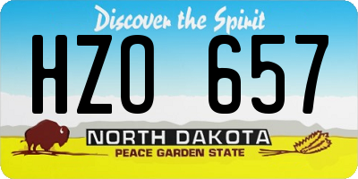 ND license plate HZO657