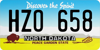ND license plate HZO658