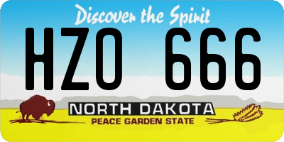 ND license plate HZO666