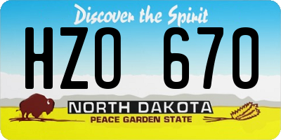 ND license plate HZO670