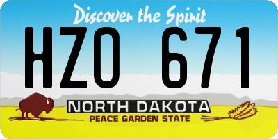 ND license plate HZO671