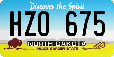 ND license plate HZO675