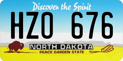 ND license plate HZO676