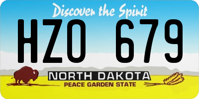 ND license plate HZO679