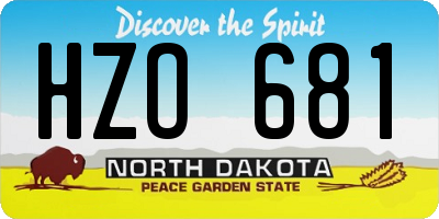 ND license plate HZO681