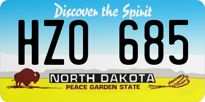 ND license plate HZO685