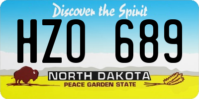 ND license plate HZO689