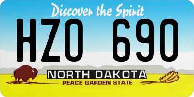 ND license plate HZO690