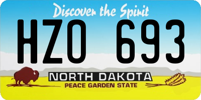 ND license plate HZO693