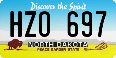 ND license plate HZO697