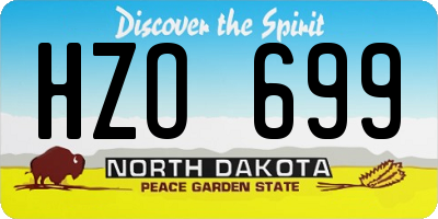 ND license plate HZO699