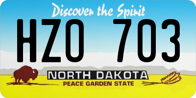 ND license plate HZO703