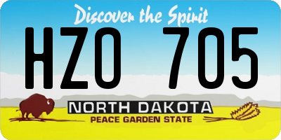 ND license plate HZO705