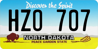 ND license plate HZO707