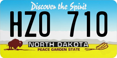 ND license plate HZO710