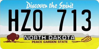 ND license plate HZO713