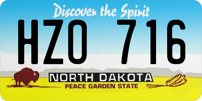 ND license plate HZO716