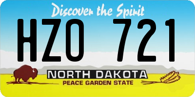 ND license plate HZO721