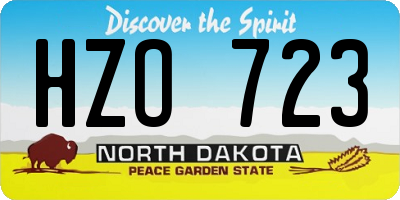 ND license plate HZO723