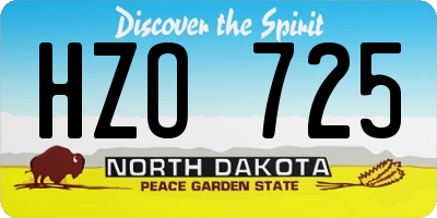 ND license plate HZO725