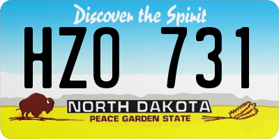 ND license plate HZO731