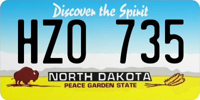 ND license plate HZO735