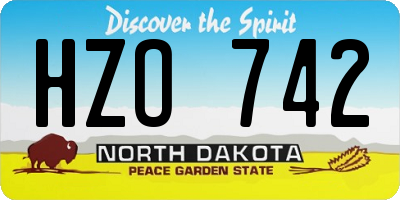 ND license plate HZO742