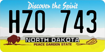 ND license plate HZO743