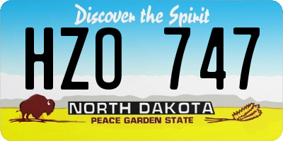 ND license plate HZO747