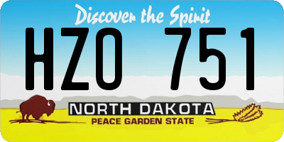 ND license plate HZO751