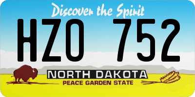 ND license plate HZO752