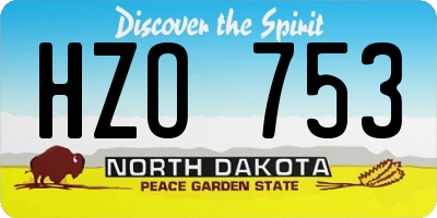 ND license plate HZO753