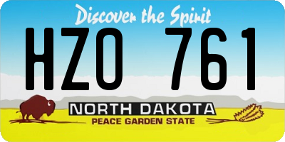 ND license plate HZO761