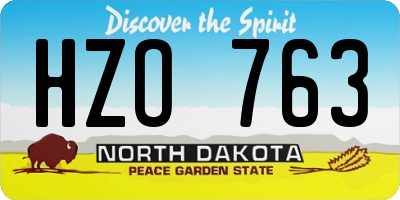 ND license plate HZO763