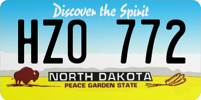 ND license plate HZO772