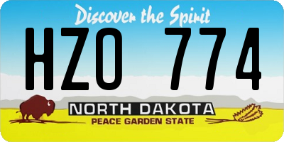 ND license plate HZO774