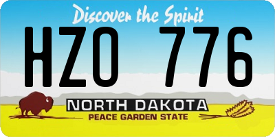 ND license plate HZO776