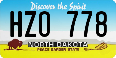 ND license plate HZO778