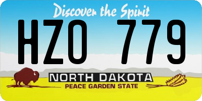 ND license plate HZO779