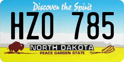 ND license plate HZO785