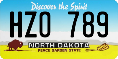ND license plate HZO789