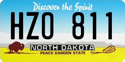 ND license plate HZO811